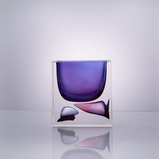 MURATERRA Vase Short Clear+Blue+Purple -AJ06353