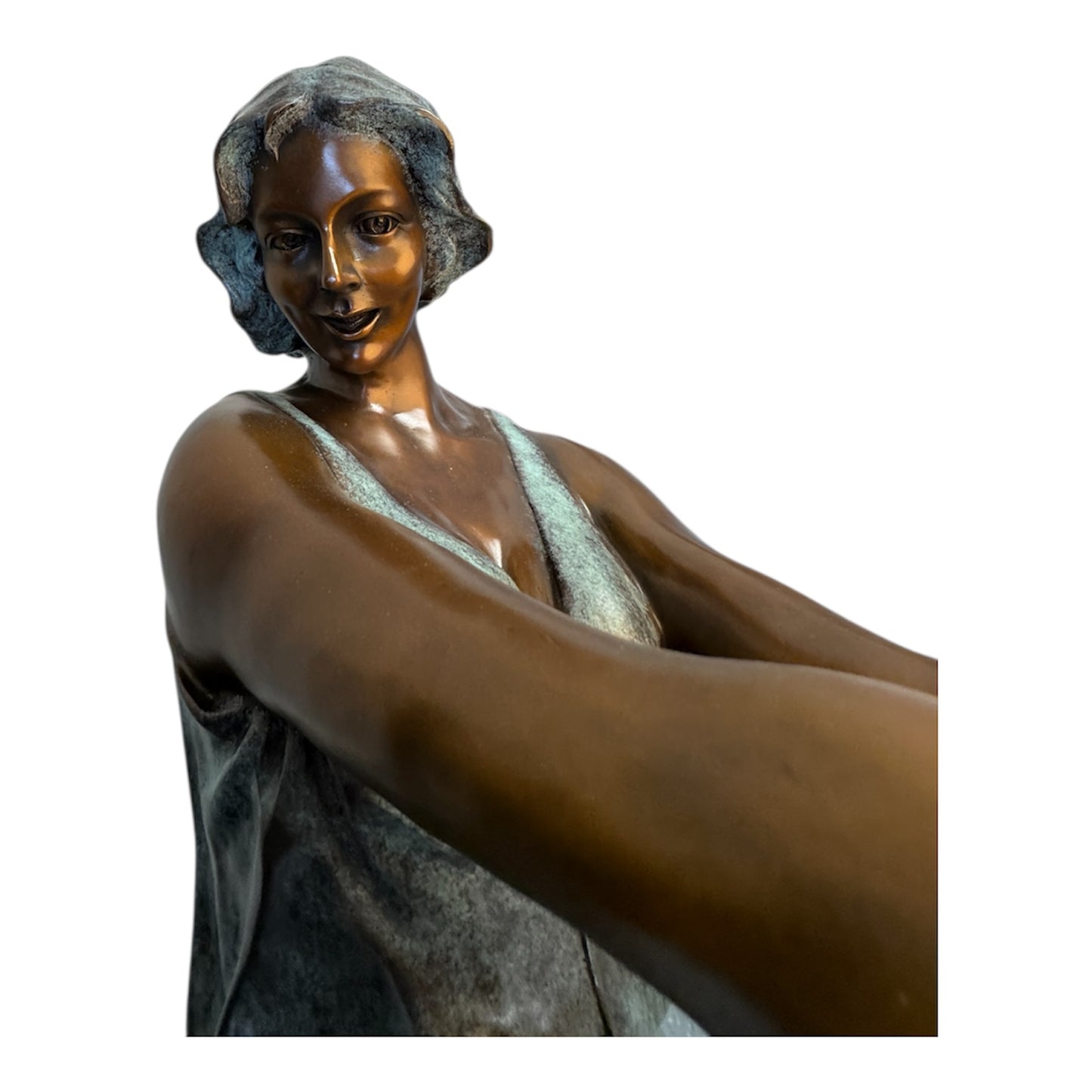 Giovanni Handmade Female Figure Bronze Standing Lamp HXL-098S, 122x54x24 cm