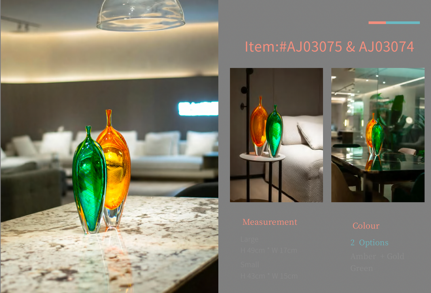 MURATERRA Crystal Green Vase - AJ03074