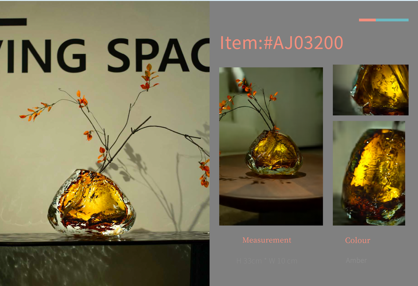 MURATERRA Crystal Amber Vase - AJ03200