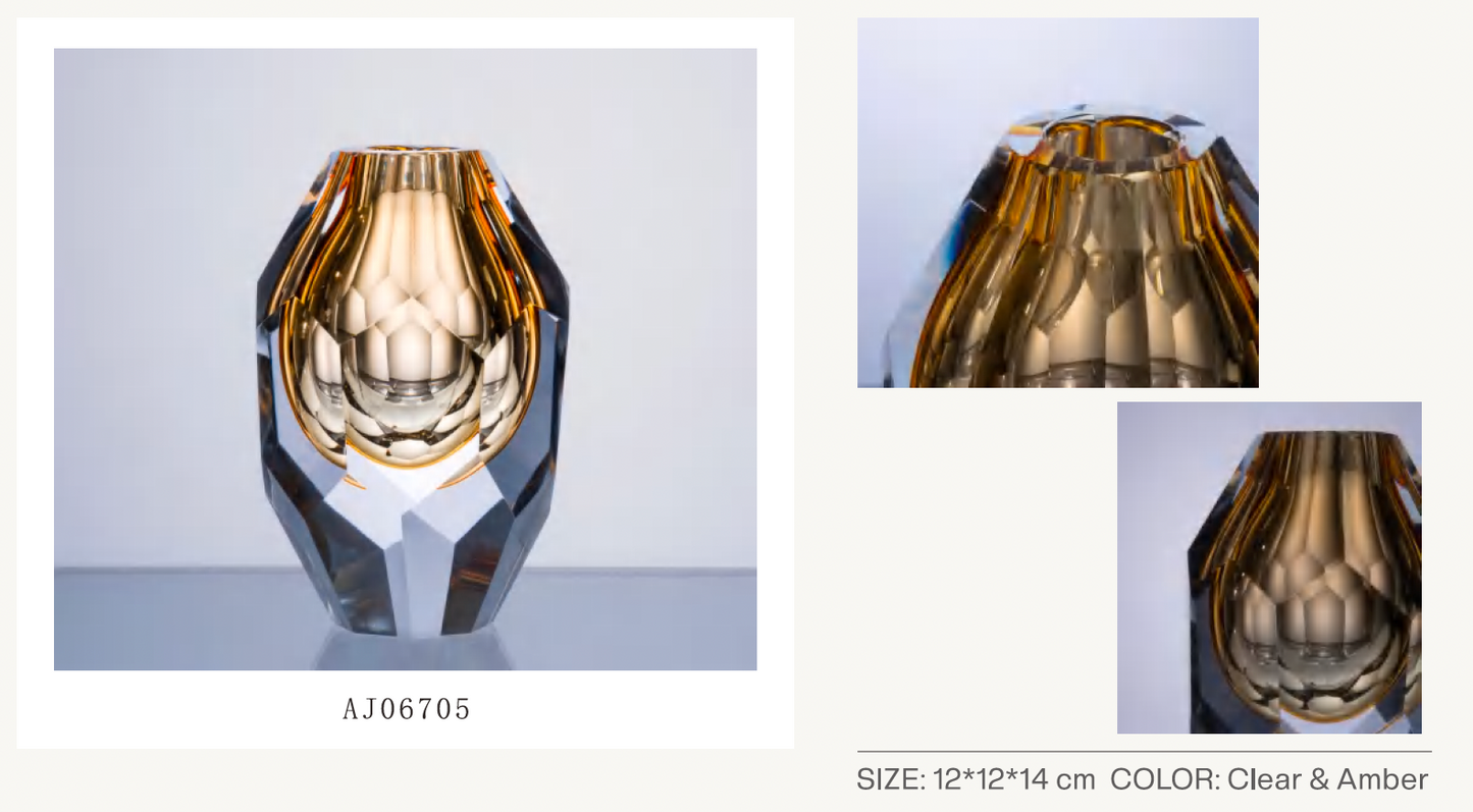 MURATERRA Crystal Amber Vase - AJ06705