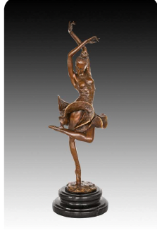 Giovanni Handmade Female Dancer Bronze Statue EPA-237MC, 45*14*14 cm
