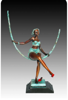 Giovanni Handmade Playful Female Bronze Statue EP-524S, 43×31×18 cm