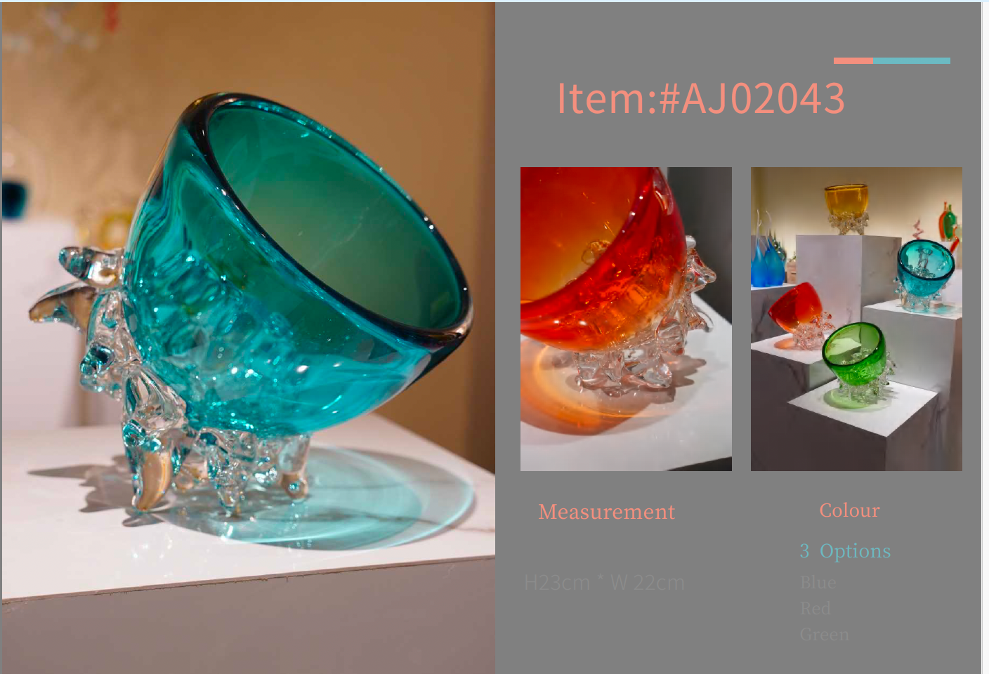 MURATERRA Crystal Amber Bowl - AJ02043