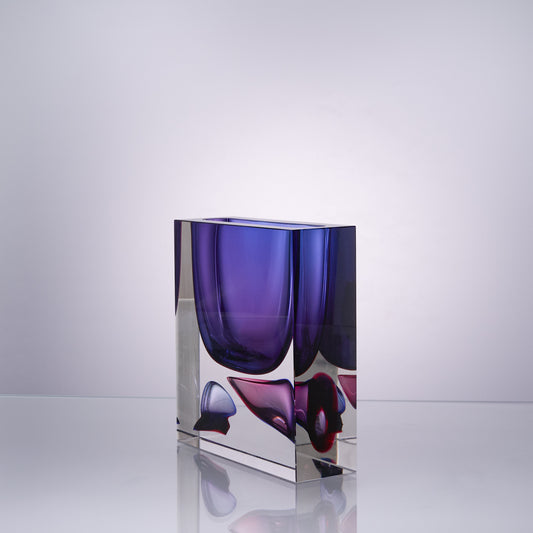 MURATERRA Vase Short Clear+Blue+Purple -AJ06353