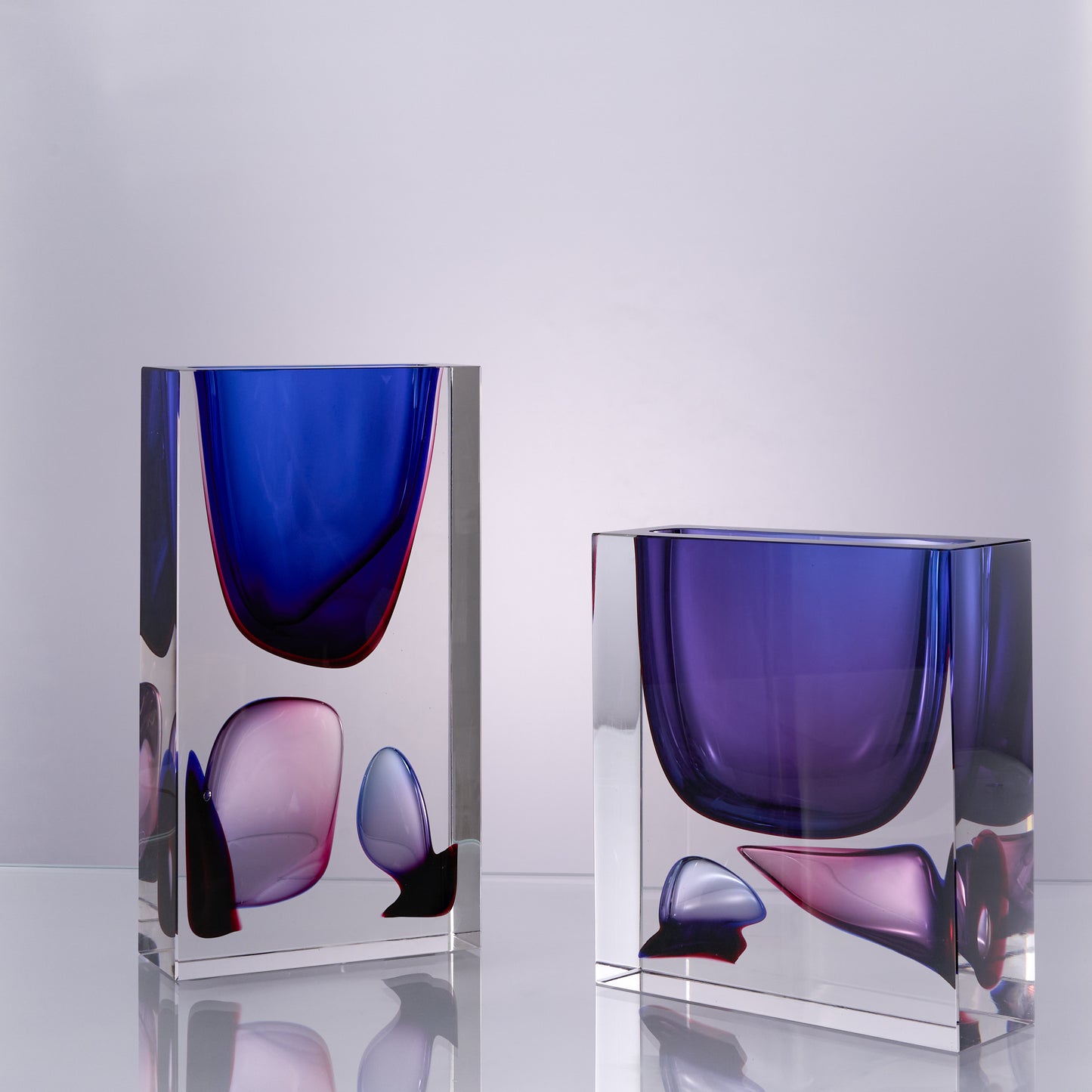 MURATERRA Vase Short Clear+Blue+Purple -AJ06353