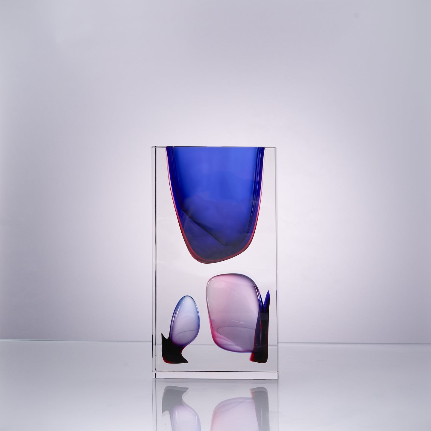 MURATERRA Vase Tall Clear+Blue+Purple -AJ06352