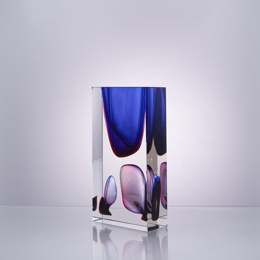 MURATERRA Vase Tall Clear+Blue+Purple -AJ06352