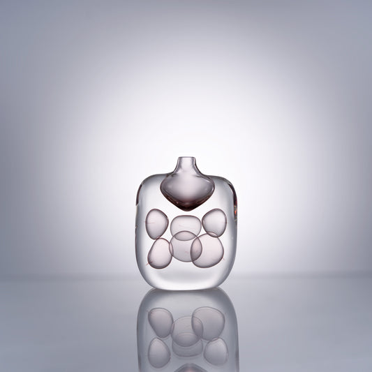 MURATERRA  Crystal Brown Clear Vase Short  - AJ03002