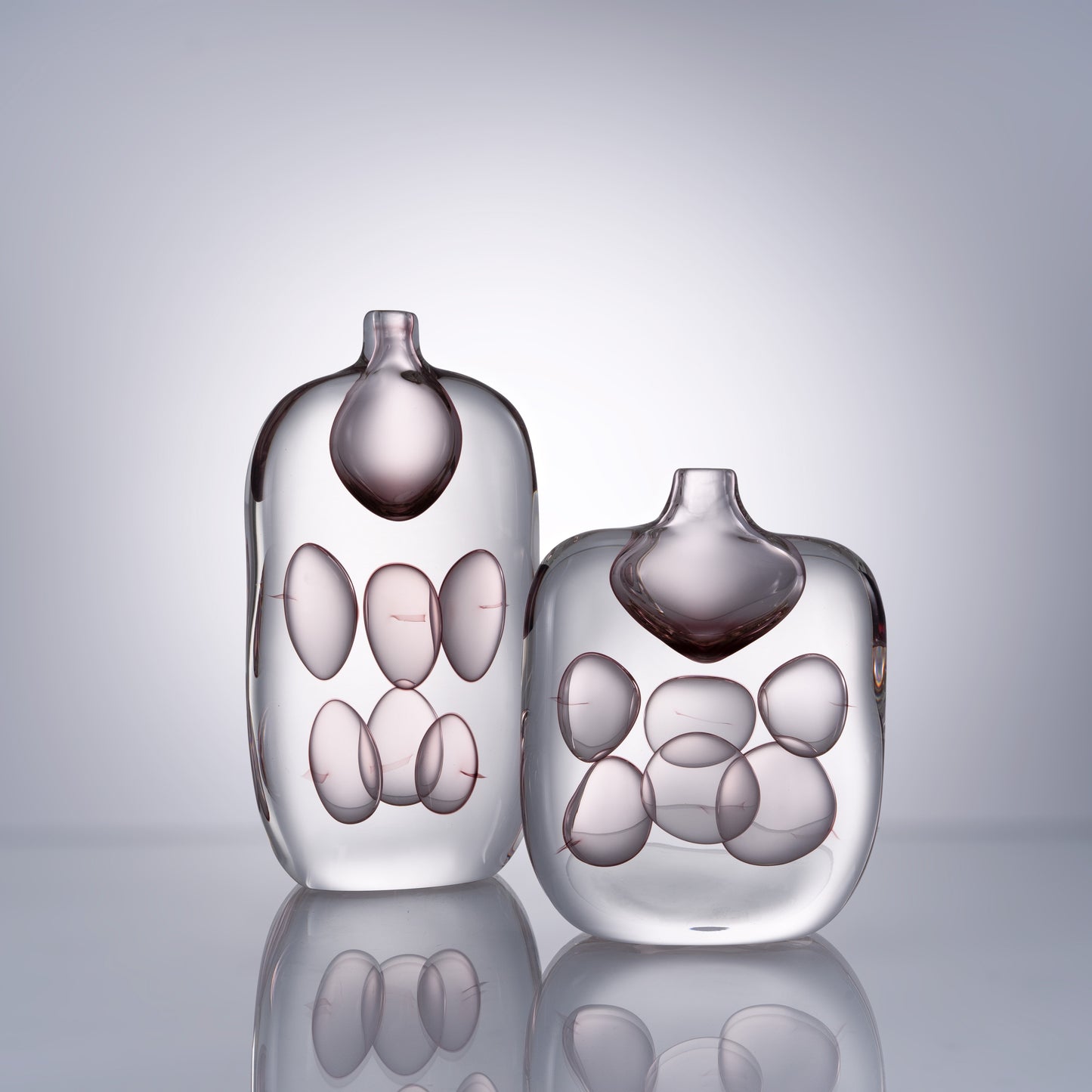 MURATERRA  Crystal Brown Clear Vase tall  - AJ03001