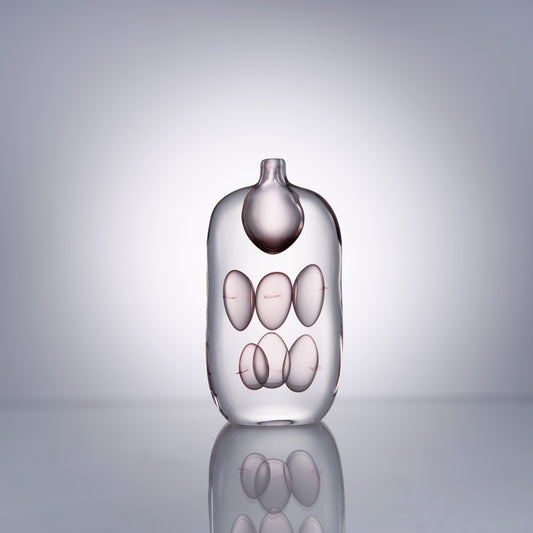 MURATERRA  Crystal Brown Clear Vase tall  - AJ03001