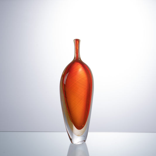 MURATERRA  Crystal Orange Vase - AJ03075
