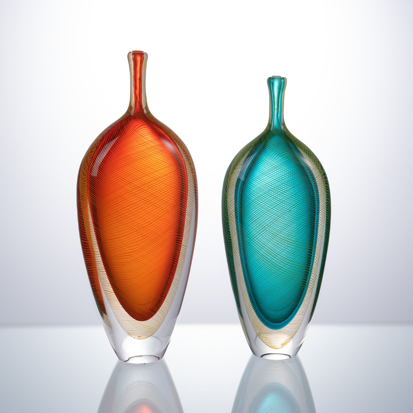 MURATERRA  Crystal Orange Vase - AJ03075