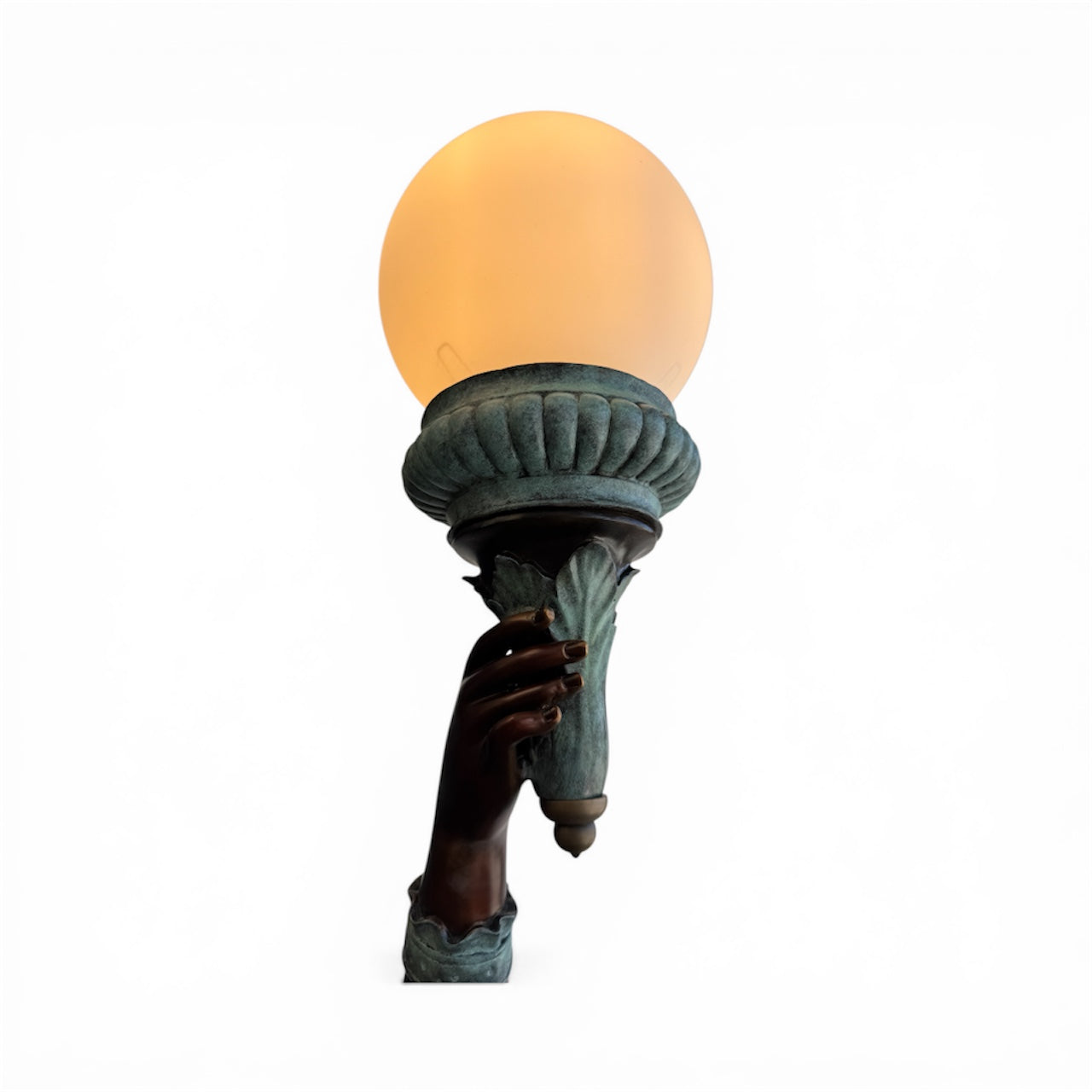 Giovanni Handmade Life Size Female Figure stand Left Hand Light  Bronze HXL-241MJ-RD , 60x60x220 cm