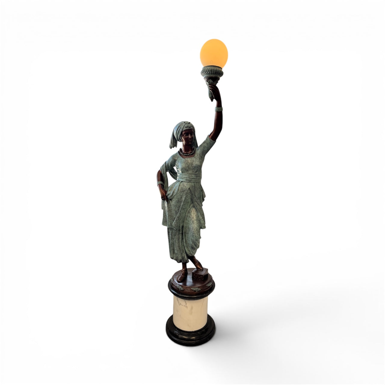 Giovanni Handmade Life Size Female Figure stand Right Hand Light  Bronze HXL-241MJ-RD , 60x60x220 cm