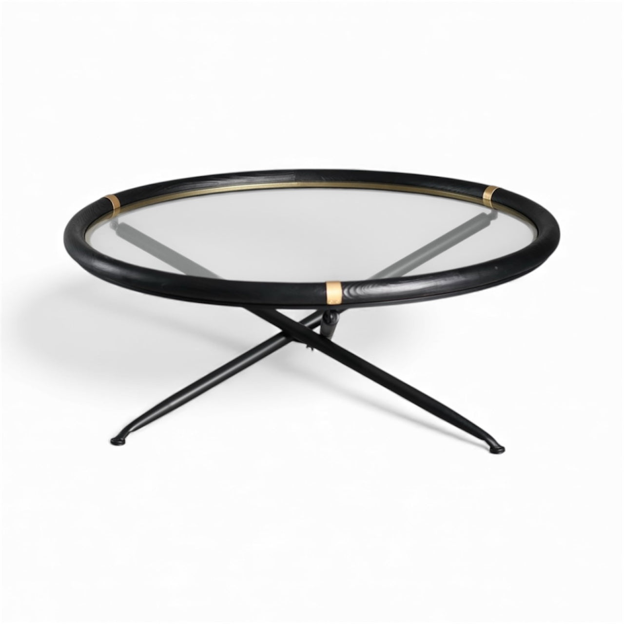 ARTIVELLO   Round Coffee Glass & Wood Table  -258095