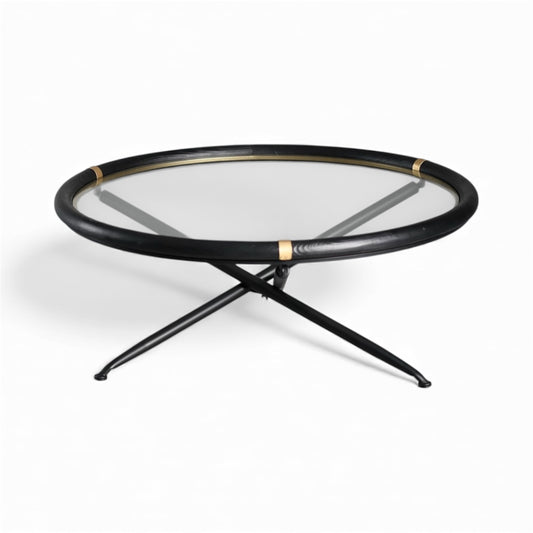 ARTIVELLO   Round Coffee Glass & Wood Table  -258095