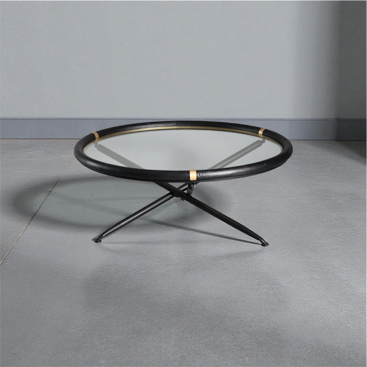 ARTIVELLO   Round Coffee Glass & Wood Table  -258095