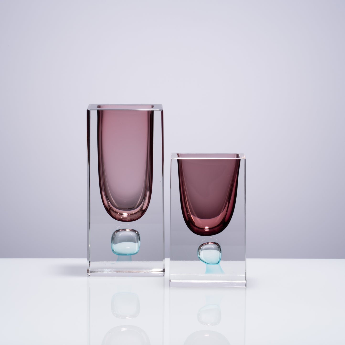 MURATERRA  Crystal Purple-Blue Clear Vase Tall - AJ03062