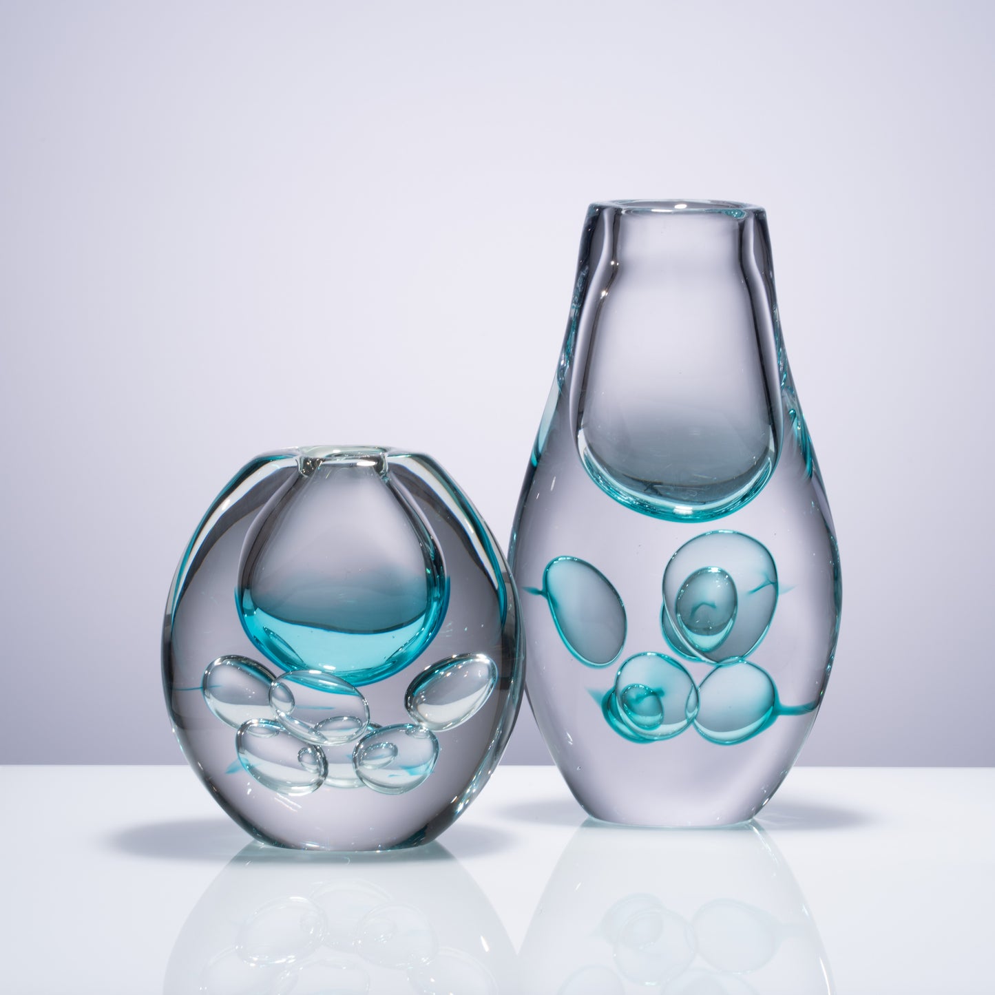 MURATERRA  Crystal Green Clear Vase Short - AJ03004