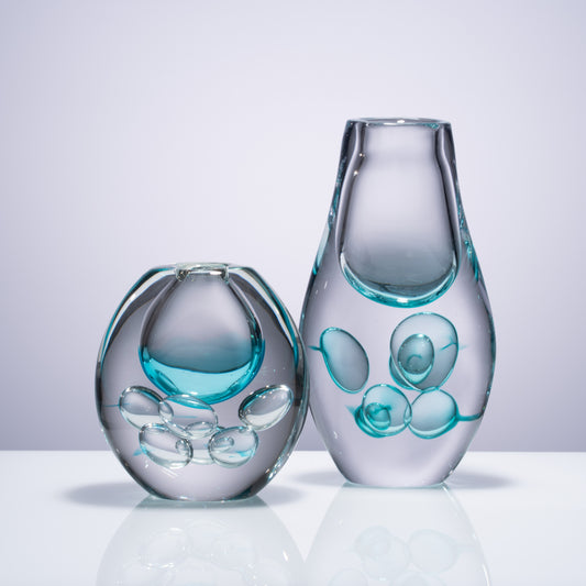 MURATERRA  Crystal Green Clear Vase Tall  - AJ03003