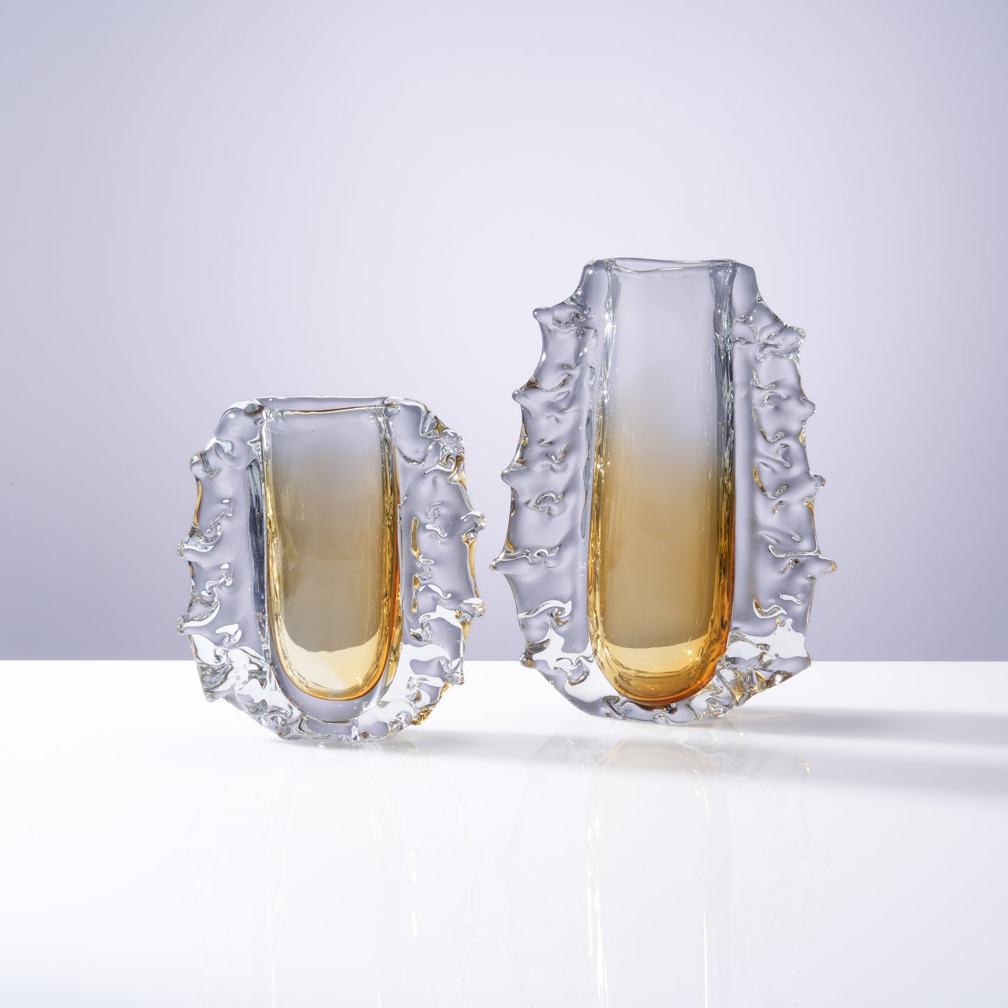 MURATERRA  Crystal Amber Clear Vase Short - AJ03197