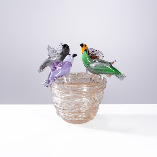 MURATERRA White-Cobalt Birds pot -AJ1012265-1