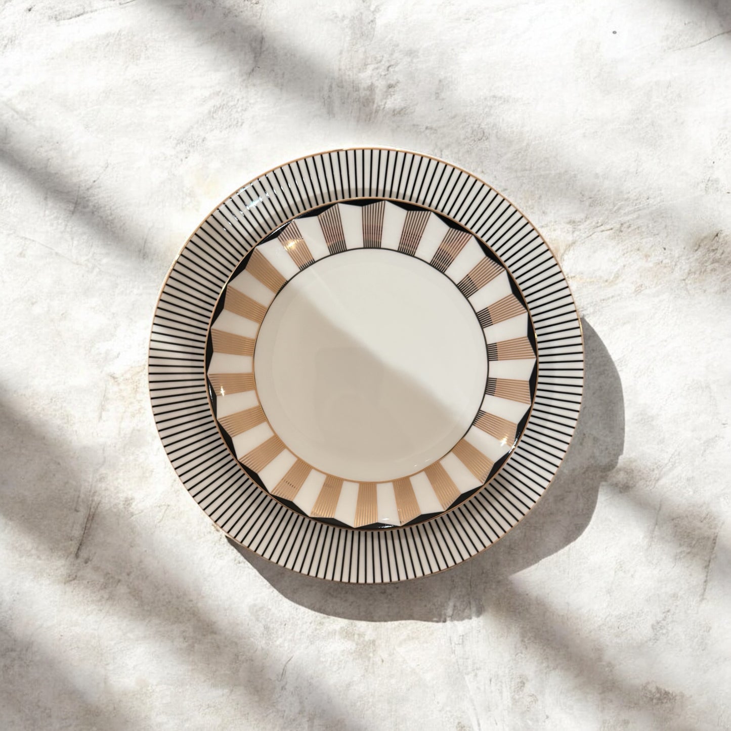 ITALORO Gold Classic Dining Ware,24 K Gold Line,47 PCS ,OH-16404