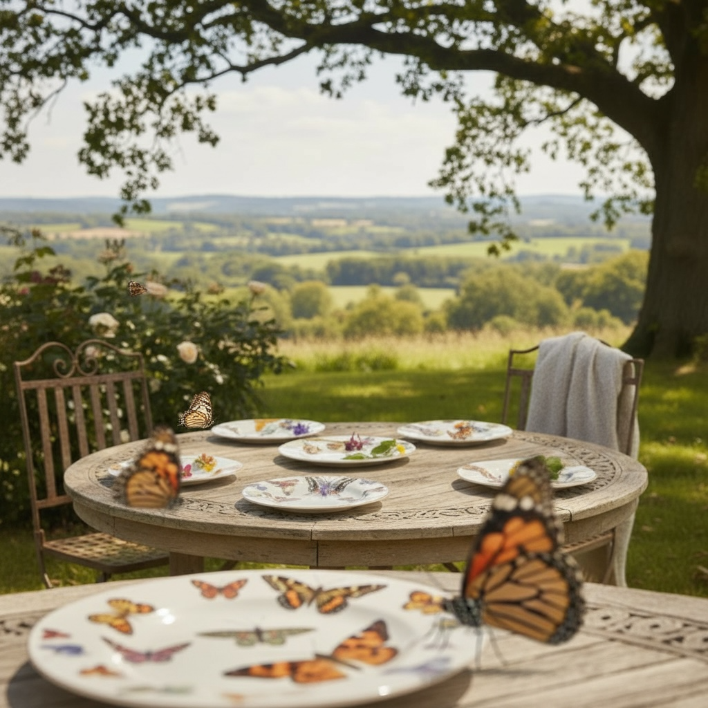 ITALORO Butterfly , 24 K Gold Line , Dining Ware 47 PCS ,OH-22013