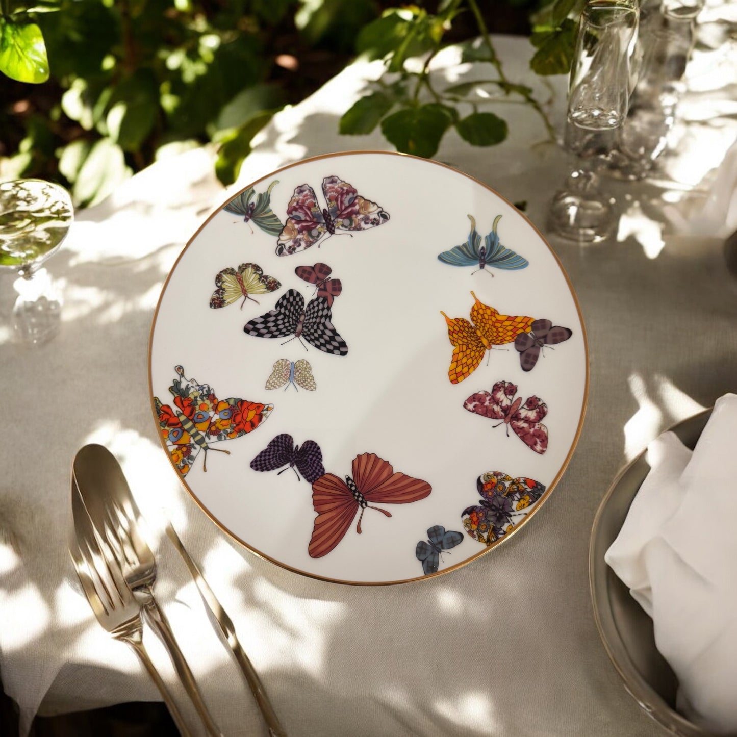 ITALORO Butterfly , 24 K Gold Line , Dining Ware 47 PCS ,OH-22013