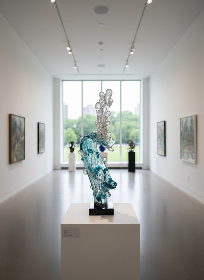 MURATERRA Crystal Decoration Stand  Blue-Black base  -AJ05881