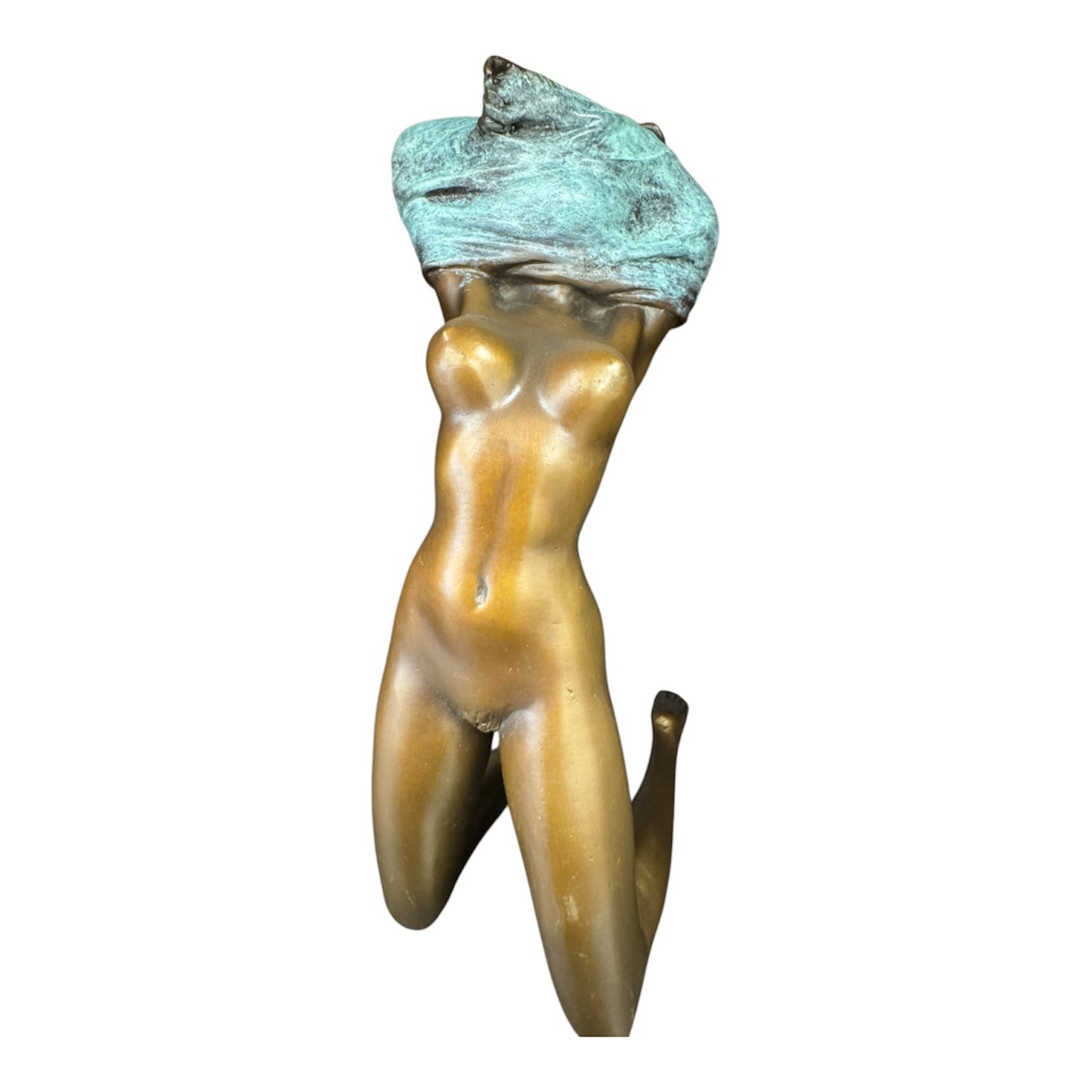 Giovanni Handmade Female kneeling Figure  Bronze Statue EPA-172S, 9.3x7x16.8 cm