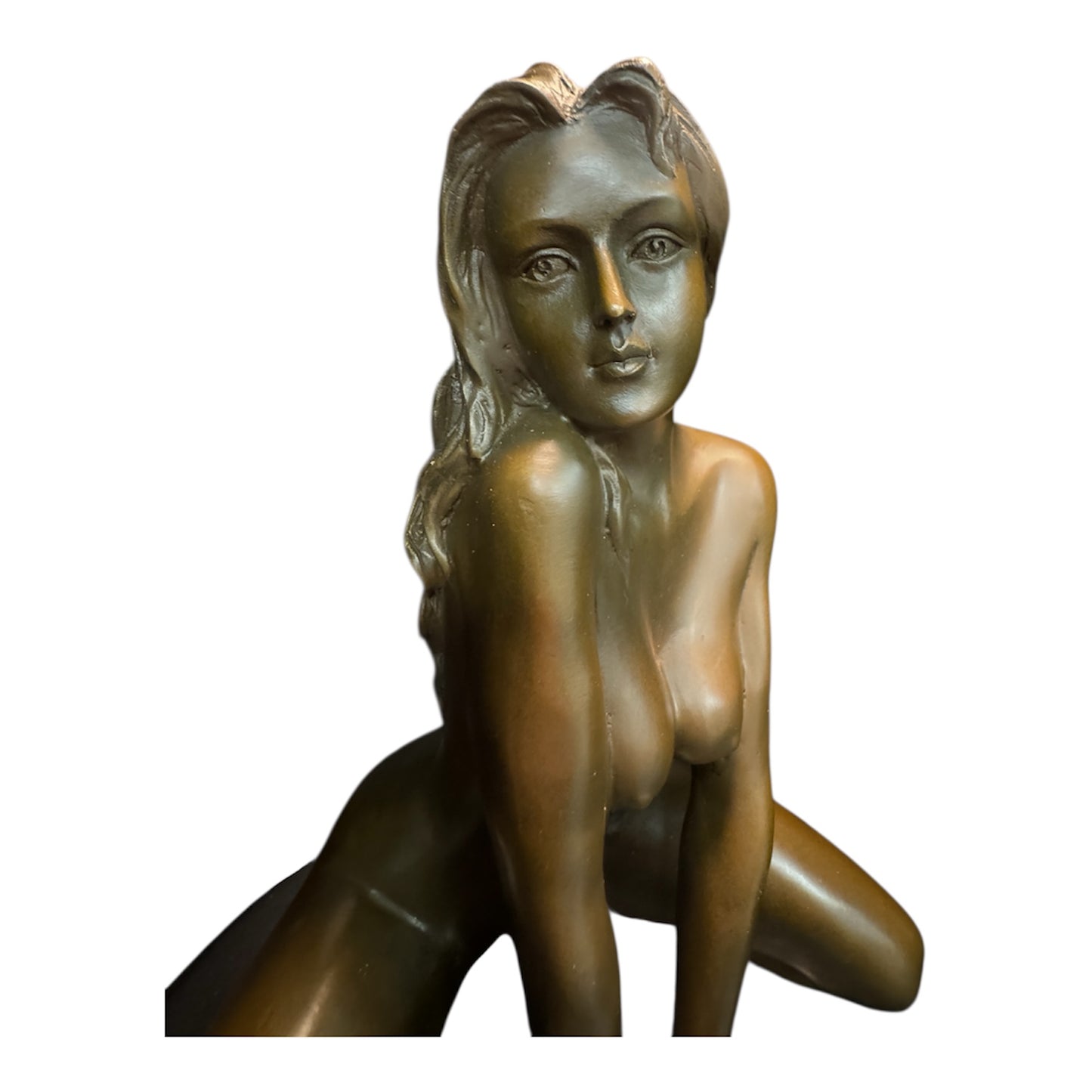 Giovanni Handmade Female Seated Figure  Bronze Statue EPA-193, 19x19x25 cm