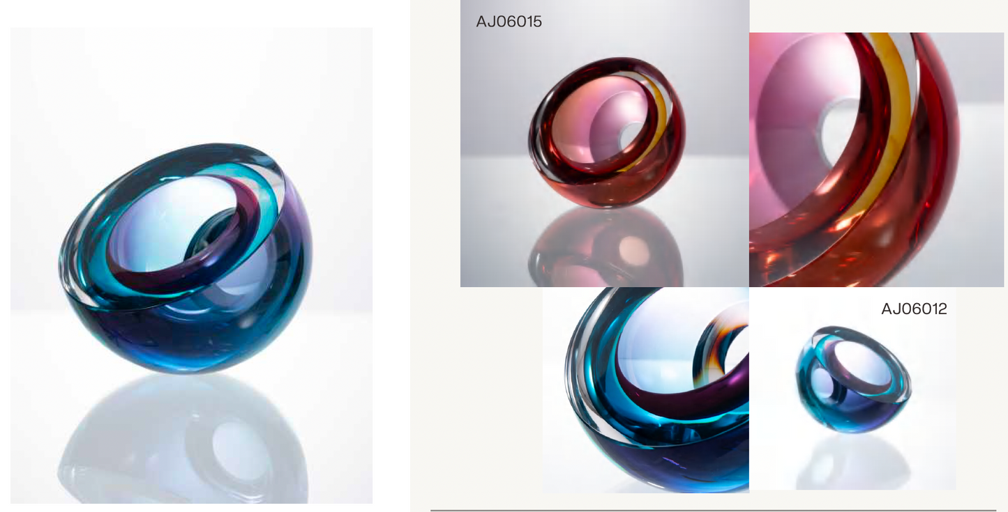 MURATERRA Crystal Dark Red  Bowl  Decoration - AJ06012