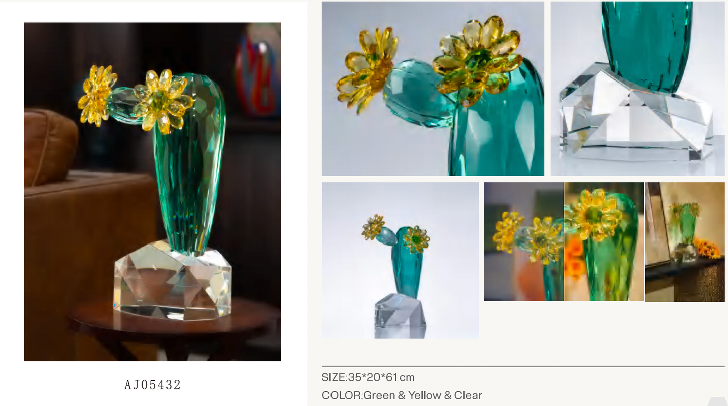 MURATERRA Crystal Cactus Stand  Decoration  - AJ05432