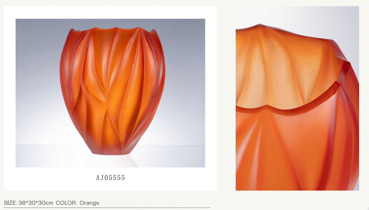 MURATERRA Crystal Orange Vase  - AJ05555