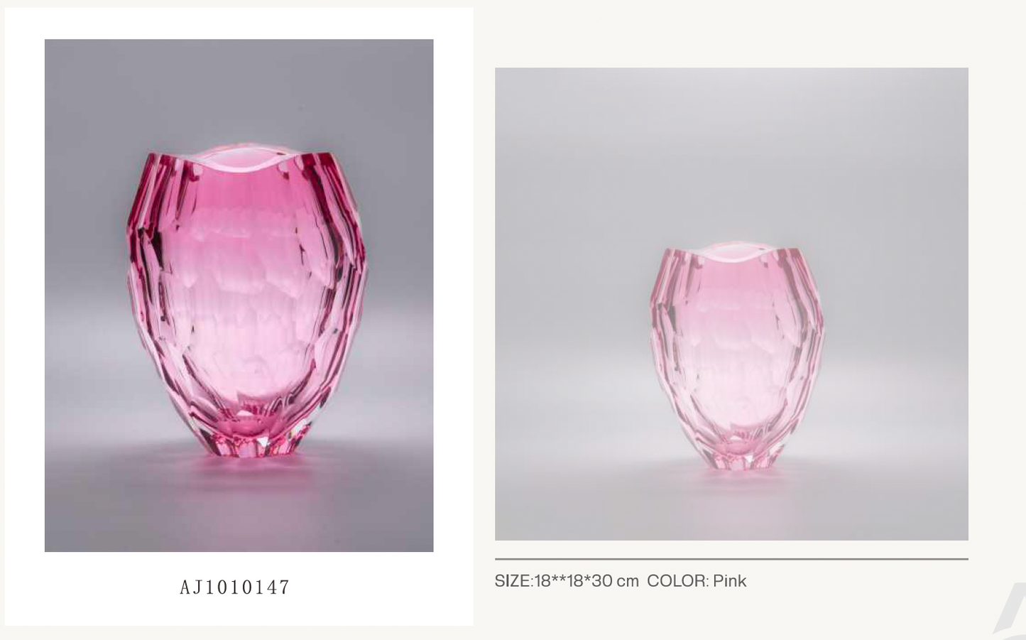 MURATERRA  Crystal Vase Pink - AJ1010147