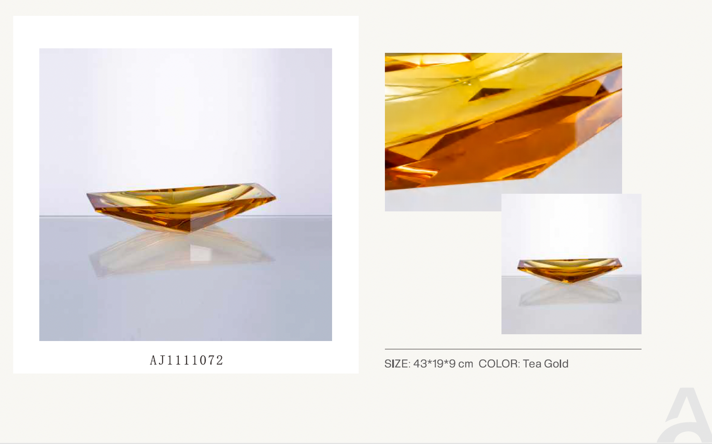 MURATERRA  Crystal Amber Plate Decoration   - AJ1111072
