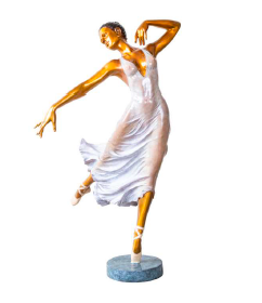 Giovanni Handmade Female Dancer Figure Bronze Statue LS-315BC , 108x57x50 cm