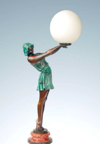 Giovanni Handmade Female Figure Bronze Standing Lamp  HXL-098S, 122x54x24 cm