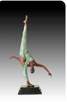 Giovanni Handmade Female  Dancer Figure Bronze Statue  JD-023S , 31x14x56.5 cm