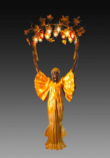 Giovanni Handmade Life Size Female Figure stand light  Bronze HXL-063MJ , 190x63x50 cm