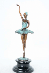 Giovanni Handmade Female Ballet Bronze Statue EPA-566S, 31x10x10cm