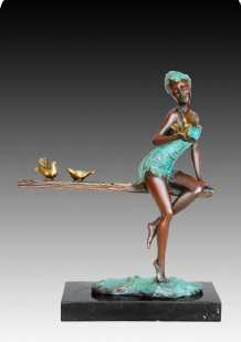 Giovanni Handmade Female Figure Bronze Statue EP-573S, 29×13×36 cm