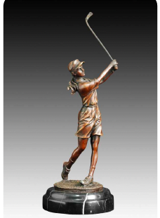 Giovanni Handmade Female Gulf Player Bronze Statue EP-505, 30×11×11cm