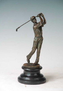 Giovanni Handmade Golfer Bronze Statue EP-553, 27x11x7 cm