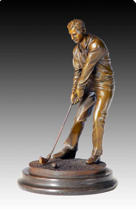 Giovanni handmade Golfer Bronze Statue EP-222, 24×14×14cm