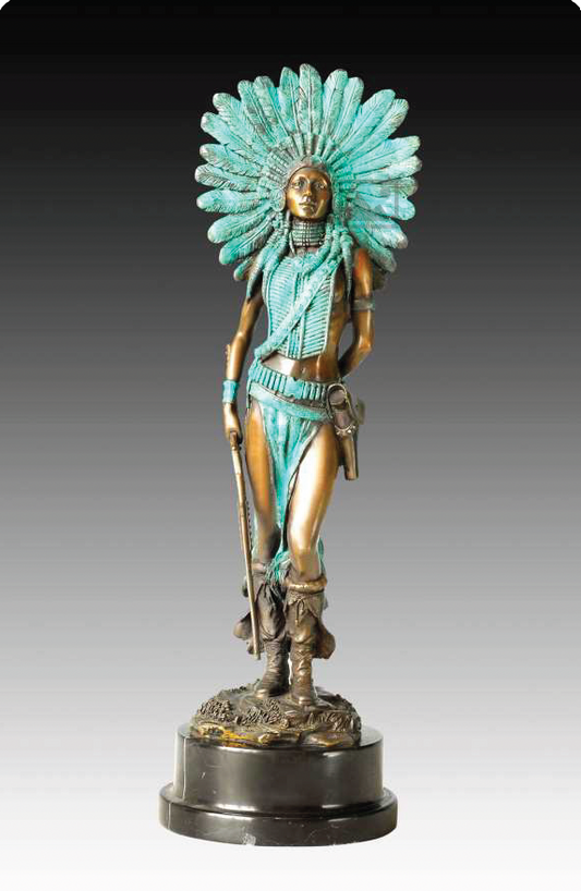 Giovanni Handmade Indigenous Bronze Statue EP-059MC , 47×15×15 cm