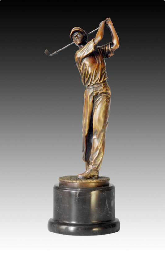 Giovanni Handmade Golfer Bronze Statue EP-028, 37×13×14 cm