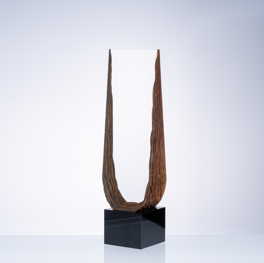 MURATERRA Decoration item Amber -black & Clear-Black base -AJ06034